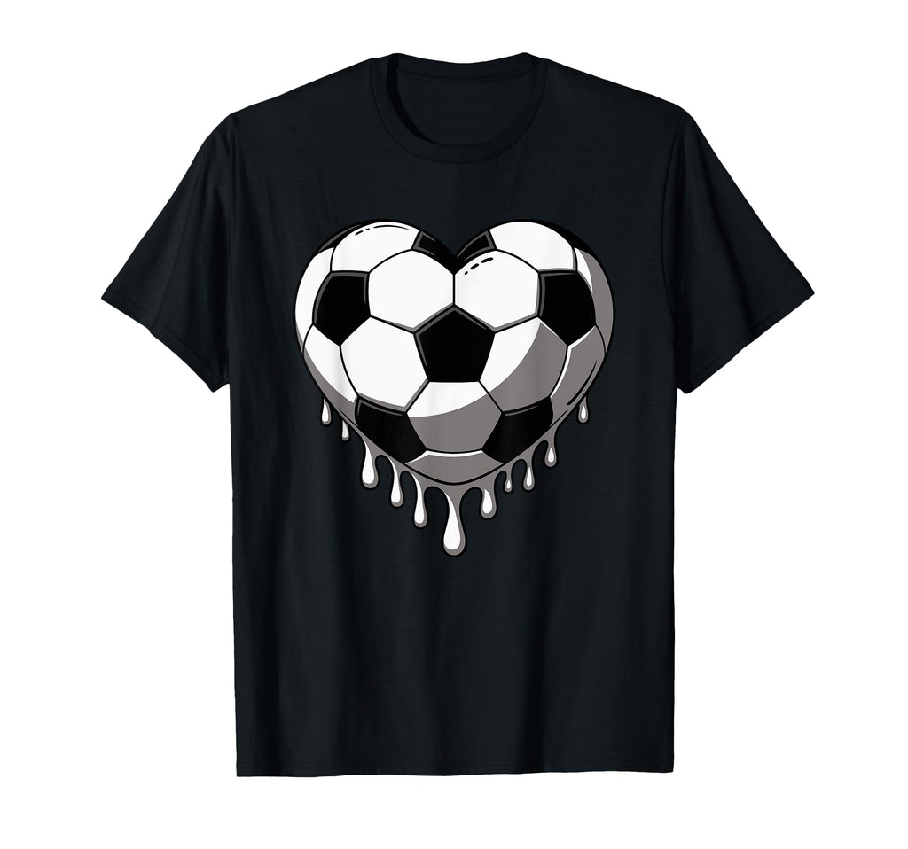 Melting Heart Shape Soccer Player T-Shirt - Casual Everyday Wear Unisex