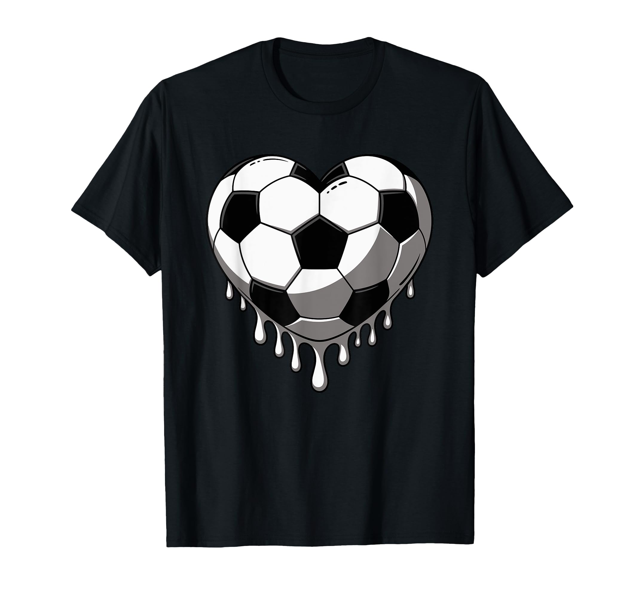 Melting Heart Shape Soccer Player T-Shirt - Casual Everyday Wear Unisex