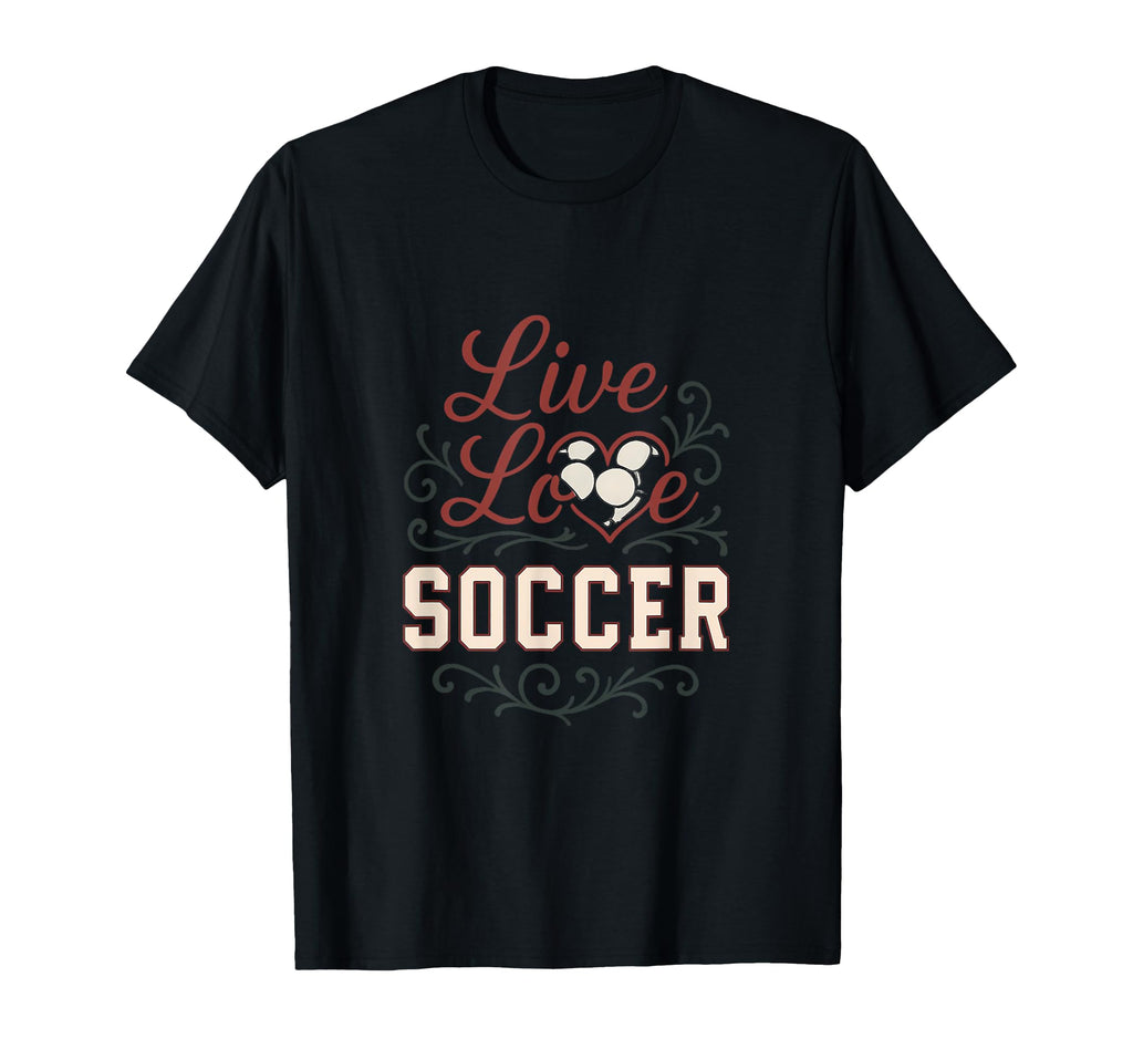 Live Love Soccer Heart Fan T-Shirt - Trendy Graphic Men Women