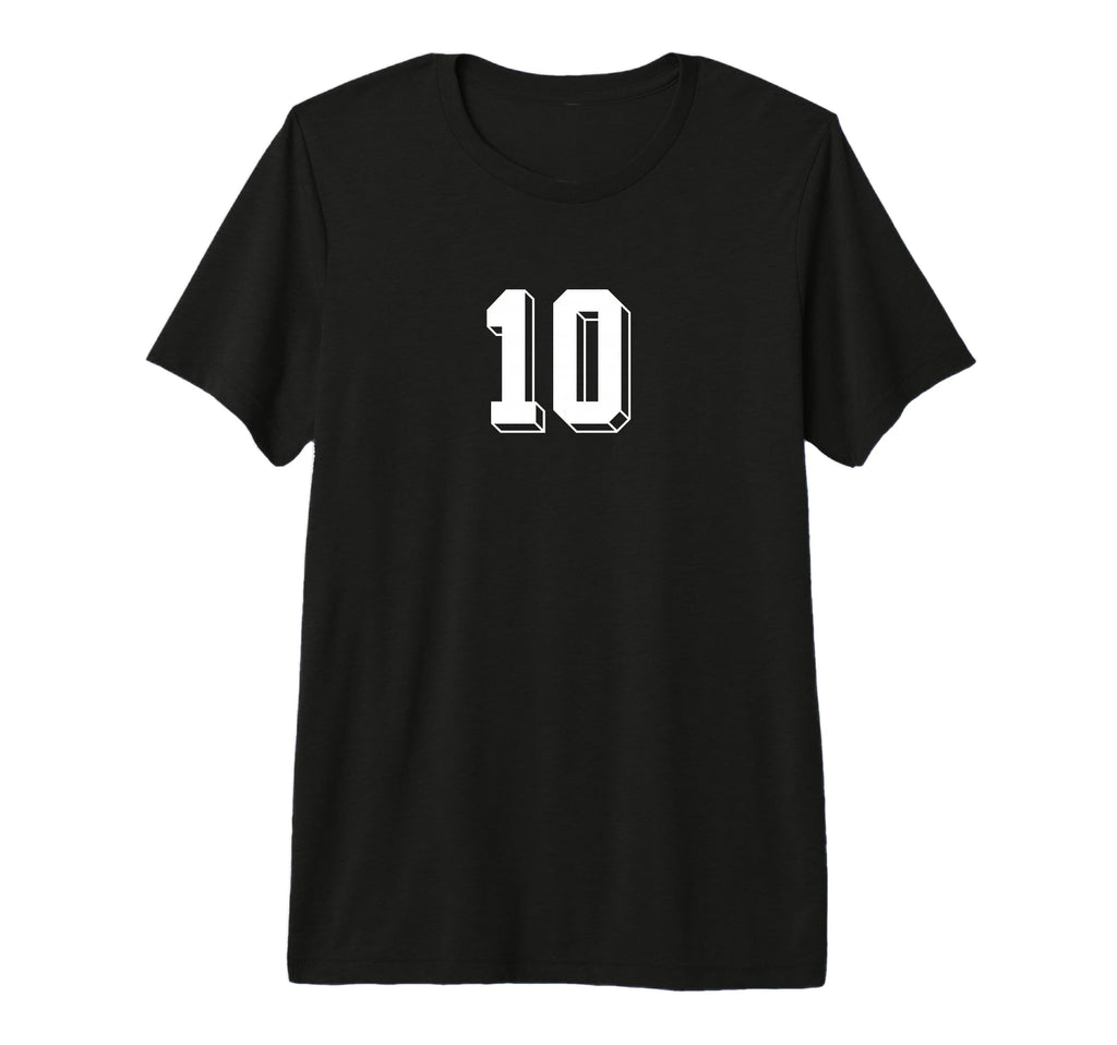 Number 10 80S 90S Soccer Team Jersey T-Shirt - Minimalist Print Men Women