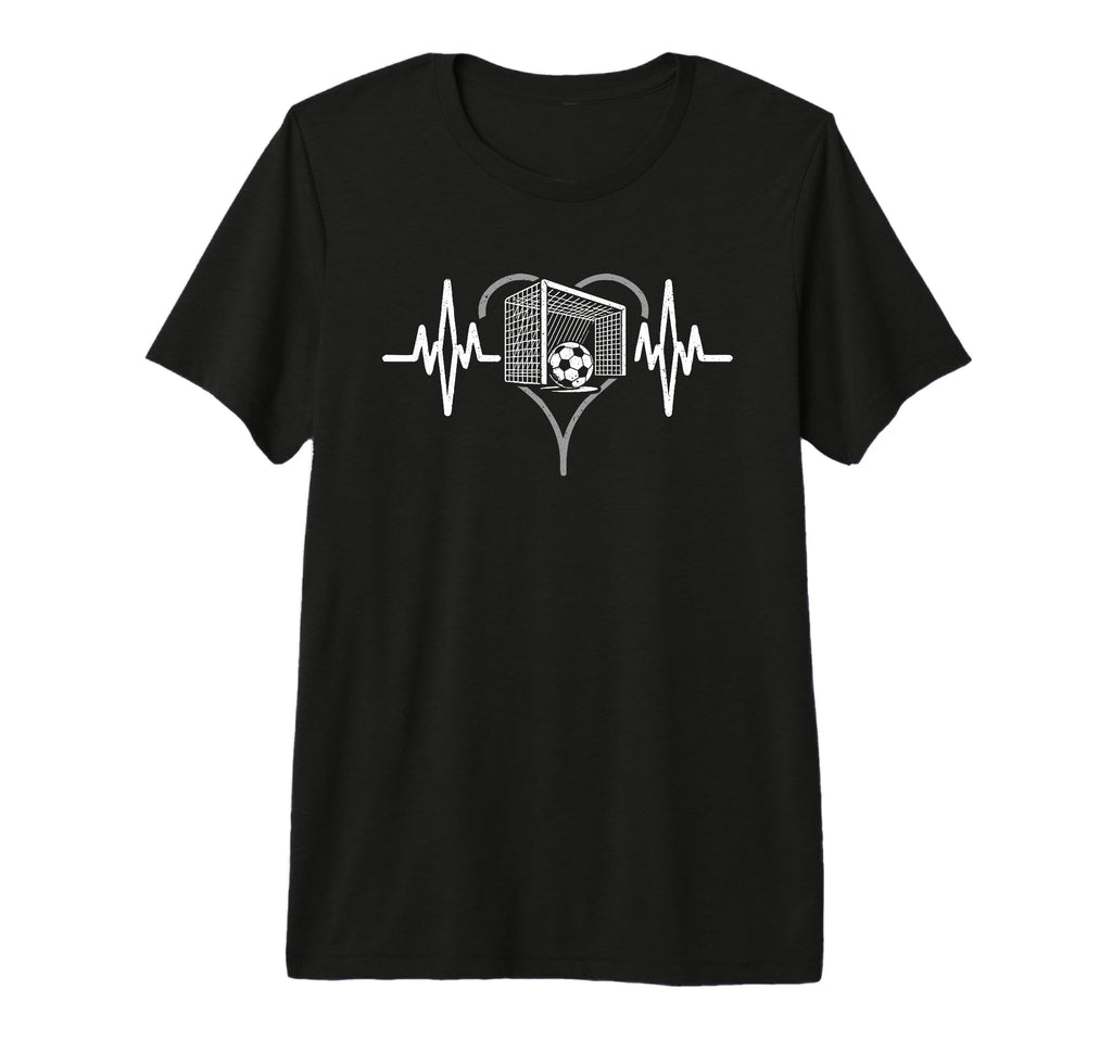Heartbeat Soccer Heart Line Pulse Player T-Shirt - Minimalist Print Unisex