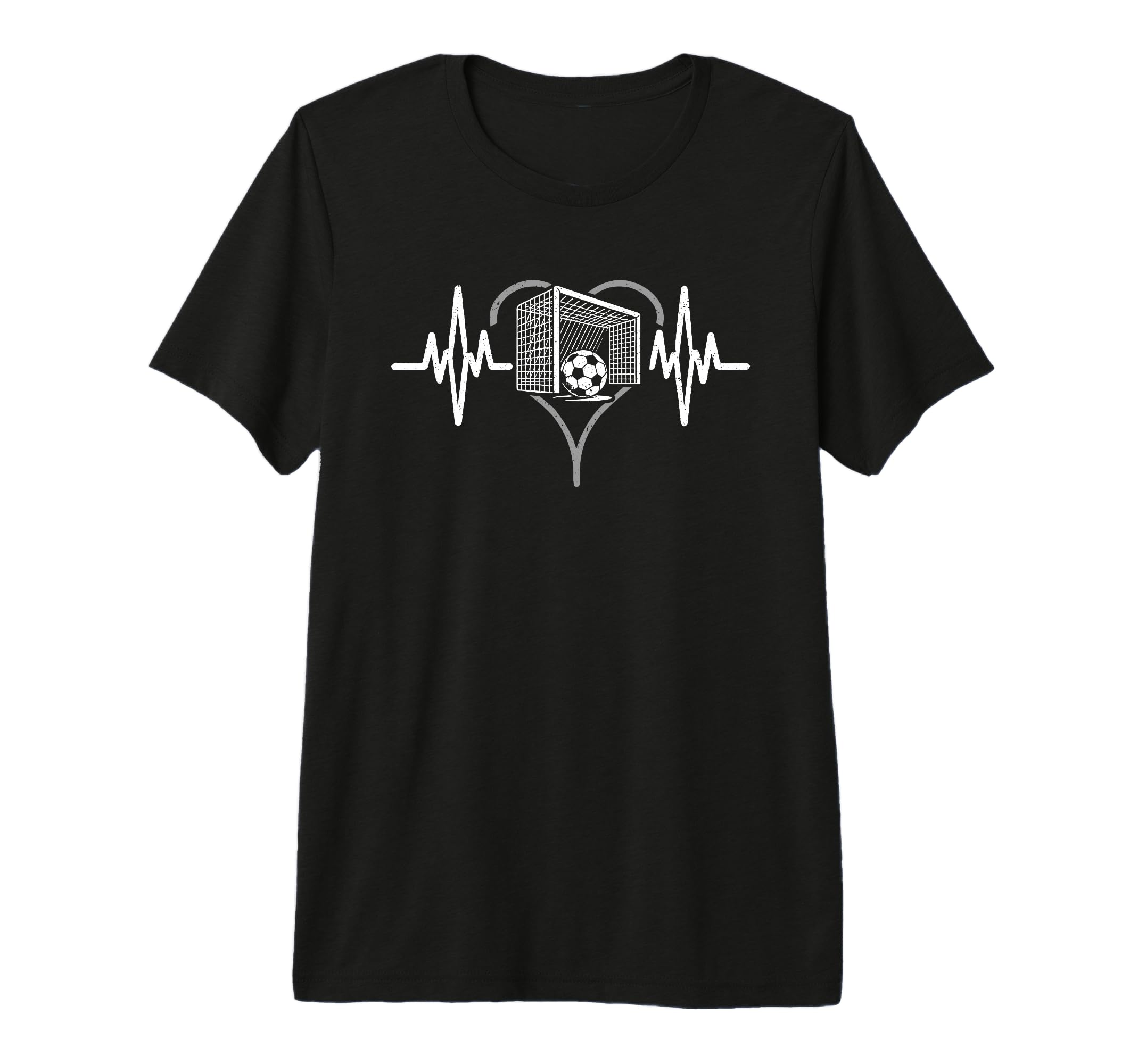 Heartbeat Soccer Heart Line Pulse Player T-Shirt - Minimalist Print Unisex