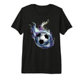 Blue Fire Soccer Ball Liquid Motion T-Shirt - Streetwear Style Unisex