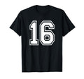 Number 16 Numbered Uniform Sport Jersey T-Shirt - Graphic Print Unisex