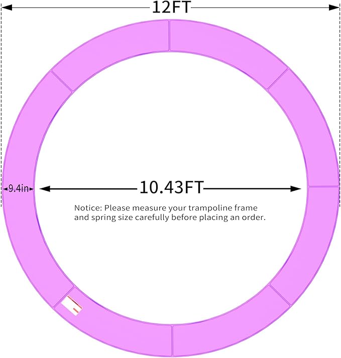 16FT/15FT/14FT/12FT/10FT Trampoline Safety Pad Replacement, Round Trampoline Spring Protection Cover, Fits 16FT/15FT/14FT/12FT/10FT Frames, Water-Resistant Trampoline Accessories