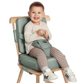 HOMEAL Booster Seat for Dining Table for Toddler Kid Baby, Adjustable Kids Breathable Booster Seat for Kitchen with Backrest and Adjustable Straps, Sage