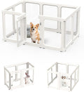 Dog Playpen, Clear Acrylic Plastic Puppy Playpen Indoor, Pet Pen for Puppy Cat Bunny, Transparent Easy Assemble Foldable Whelping Box for Dogs, Puppy Playpen with Gate (23.6" Height, 10PCS)