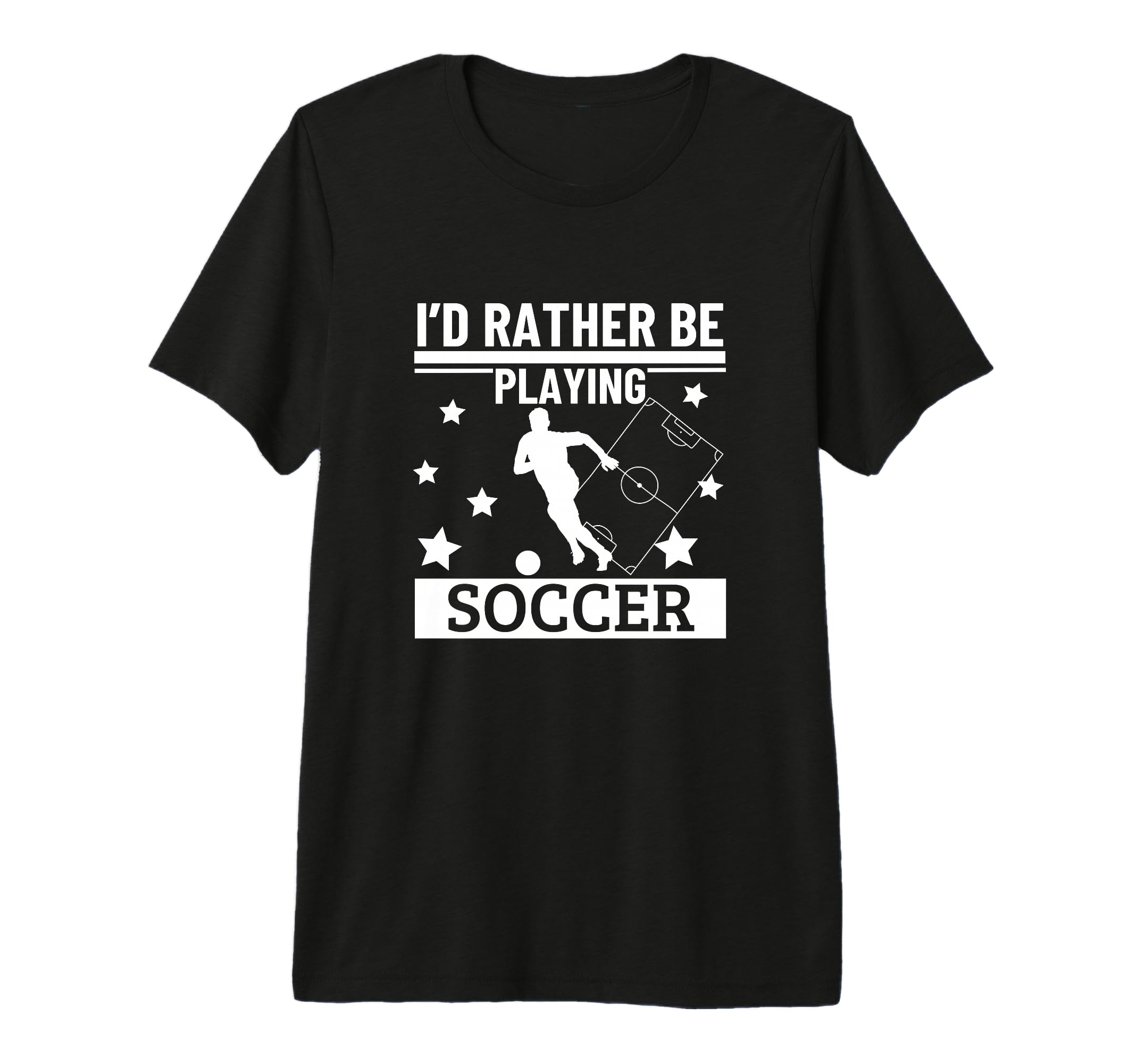 Id Rather Be Playing Soccer Funny T-Shirt - Minimalist Print for Adults