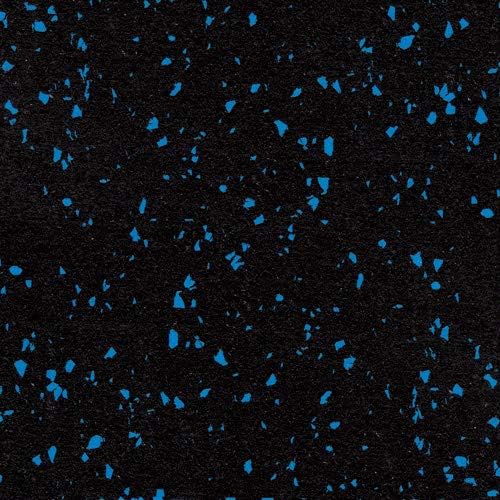 American Floor Mats 1/4in (7mm) Thick 10% Blue 4' x 19' Heavy Duty Rubber Rolls, Protective Exercise Mats, Home Gym Rubber Flooring