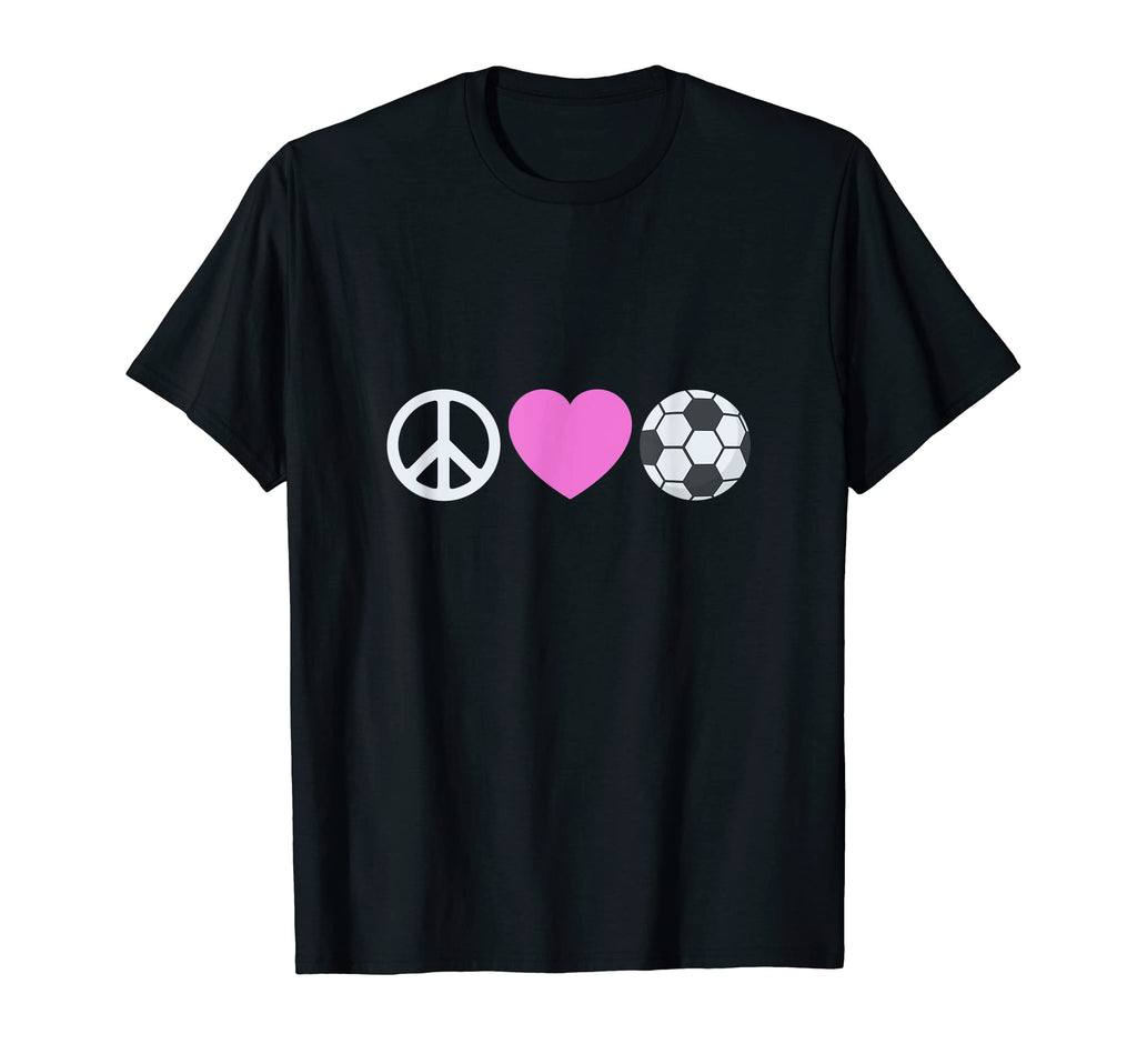 Peace Love And Soccer T-Shirt - Graphic Print Unisex