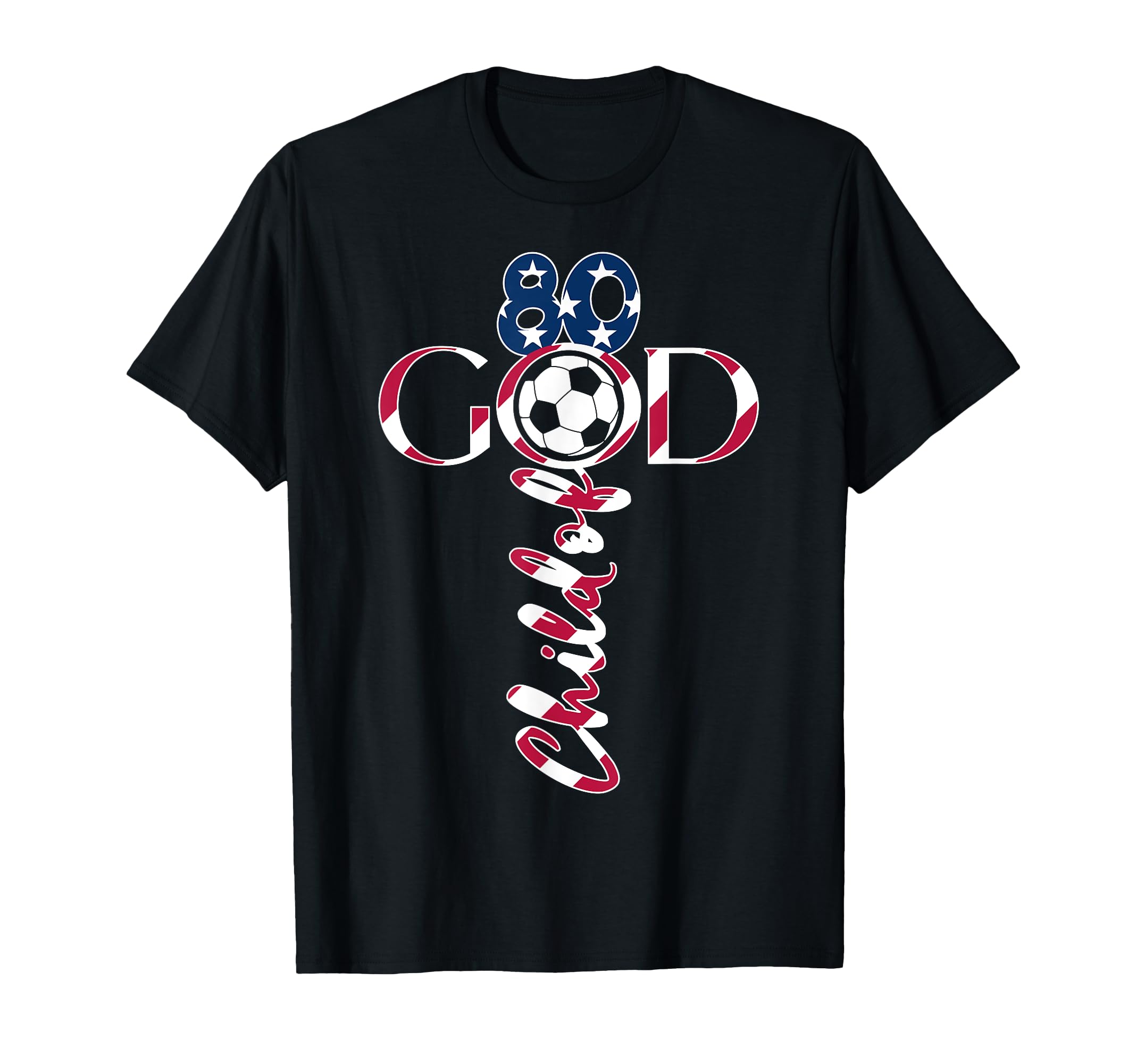 Jesus 80 Years Child God Soccer 80Th T-Shirt - Novelty Apparel Men Women