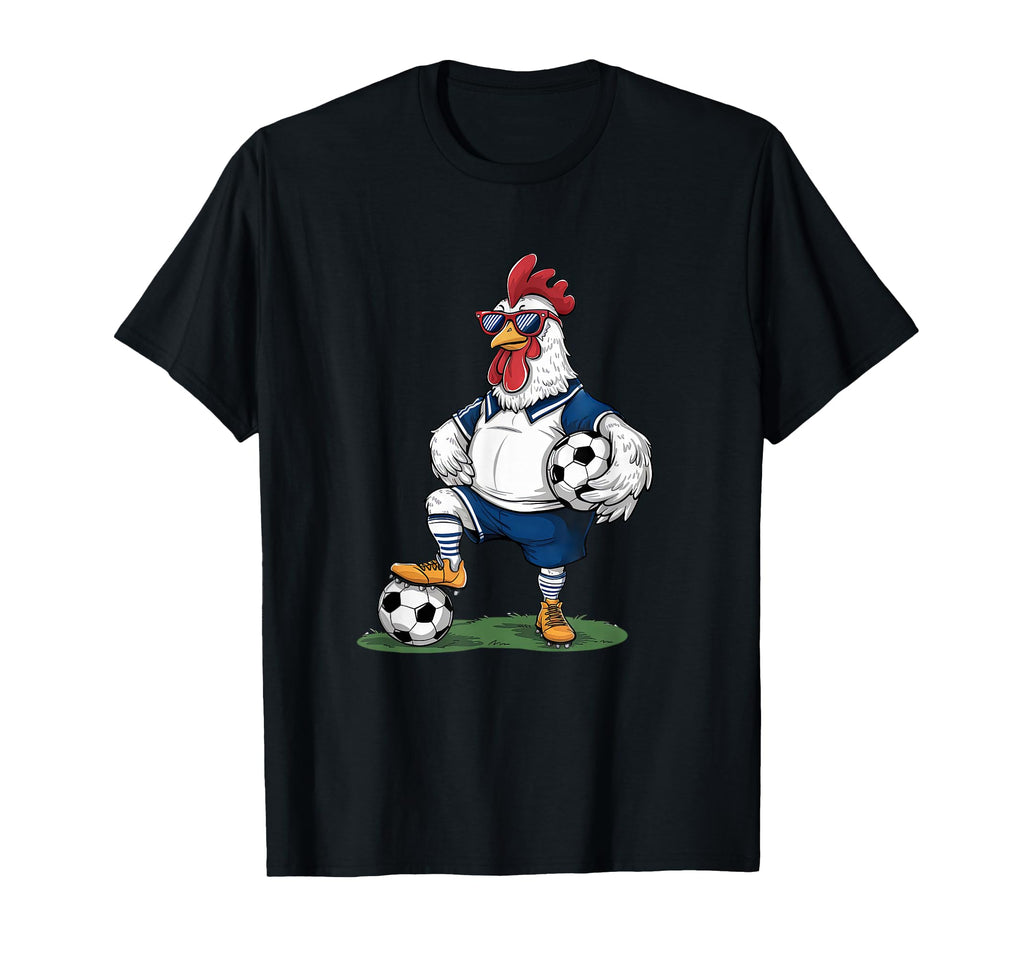 Funny Soccer Chicken Cartoon Sports Fan T-Shirt - Aesthetic Graphic Unisex
