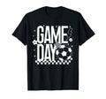 Game Day Soccer Season Mom Checkered T-Shirt - Graphic Print Unisex