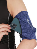 Running Phone Armband for Men Women,Universal Arm Bands for Phones Below 8 Inches,Waterproof Cell Phone Armband for Hiking,Running,Cycling,Climbing(Blue L)