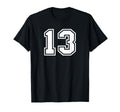 Number 13 White Sports Team Varsity T-Shirt - Streetwear Style Men Women