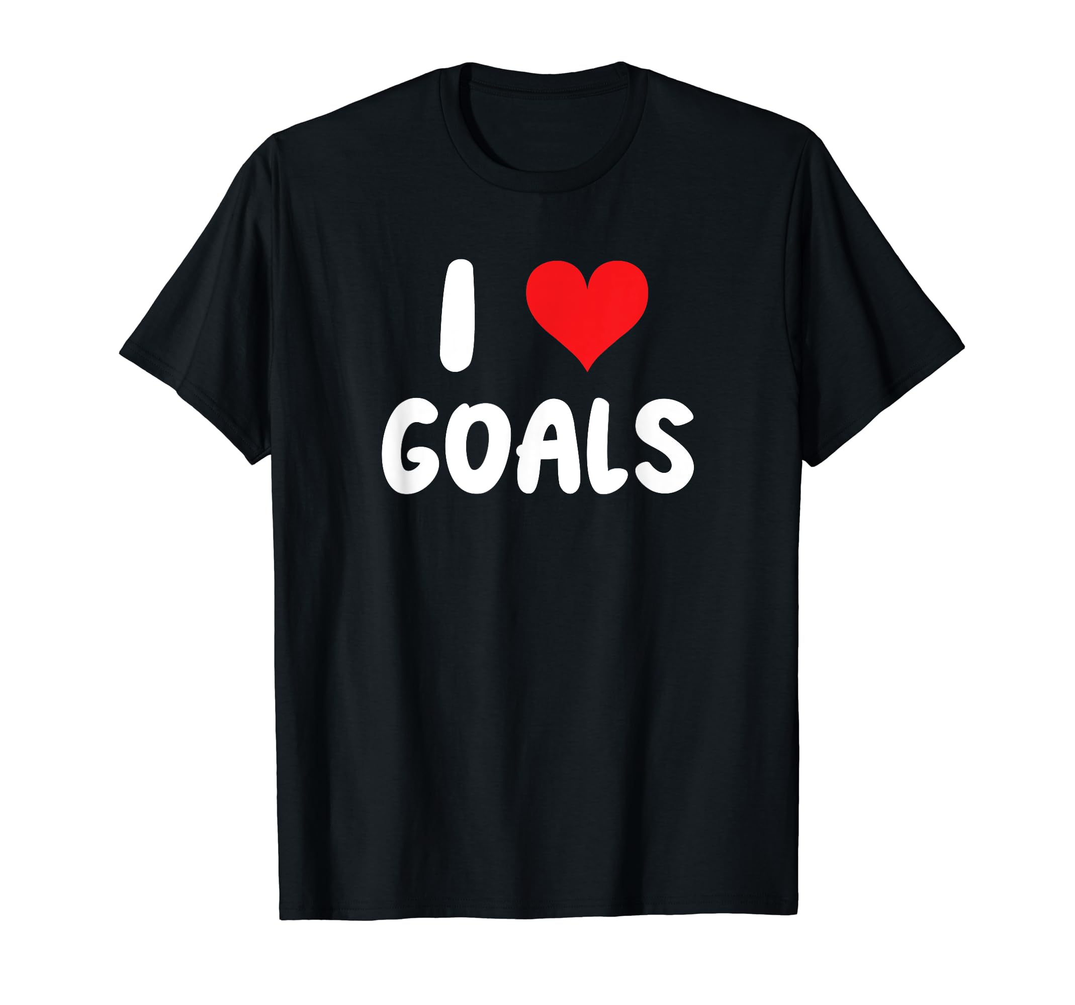 I Love Goals Heart Soccer Futbol Manager T-Shirt - Graphic Print Men Women