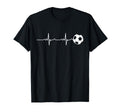 Soccer Ball Heartbeat Football Players T-Shirt - Trendy Graphic for Adults