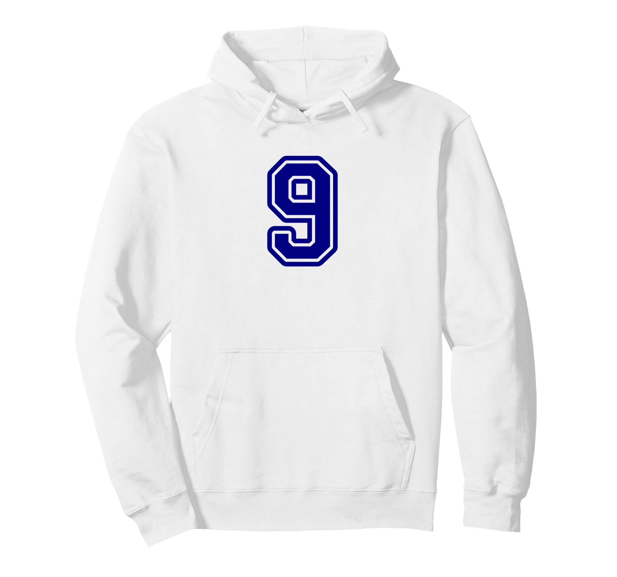 Blue Sport Team Number 9 Hoodie - Unique Graphic Unisex