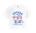 Soccer Fan Coquette Bow Comfort Colors Crop Hoodie - Graphic Print Unisex