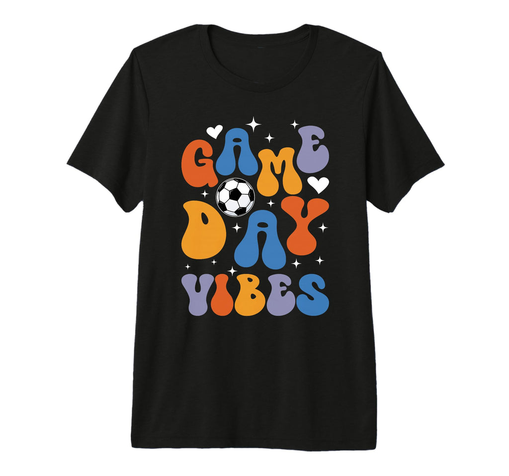Groovy Soccer Game Day Vibes Game Day T-Shirt - Custom Art Print Men Women