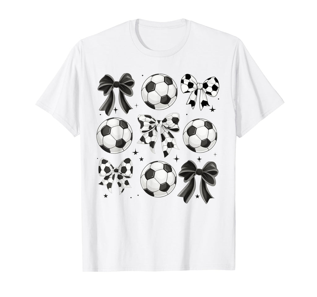 Soccer Coquette Mom Preppy Soccer T-Shirt - Trendy Graphic Men Women
