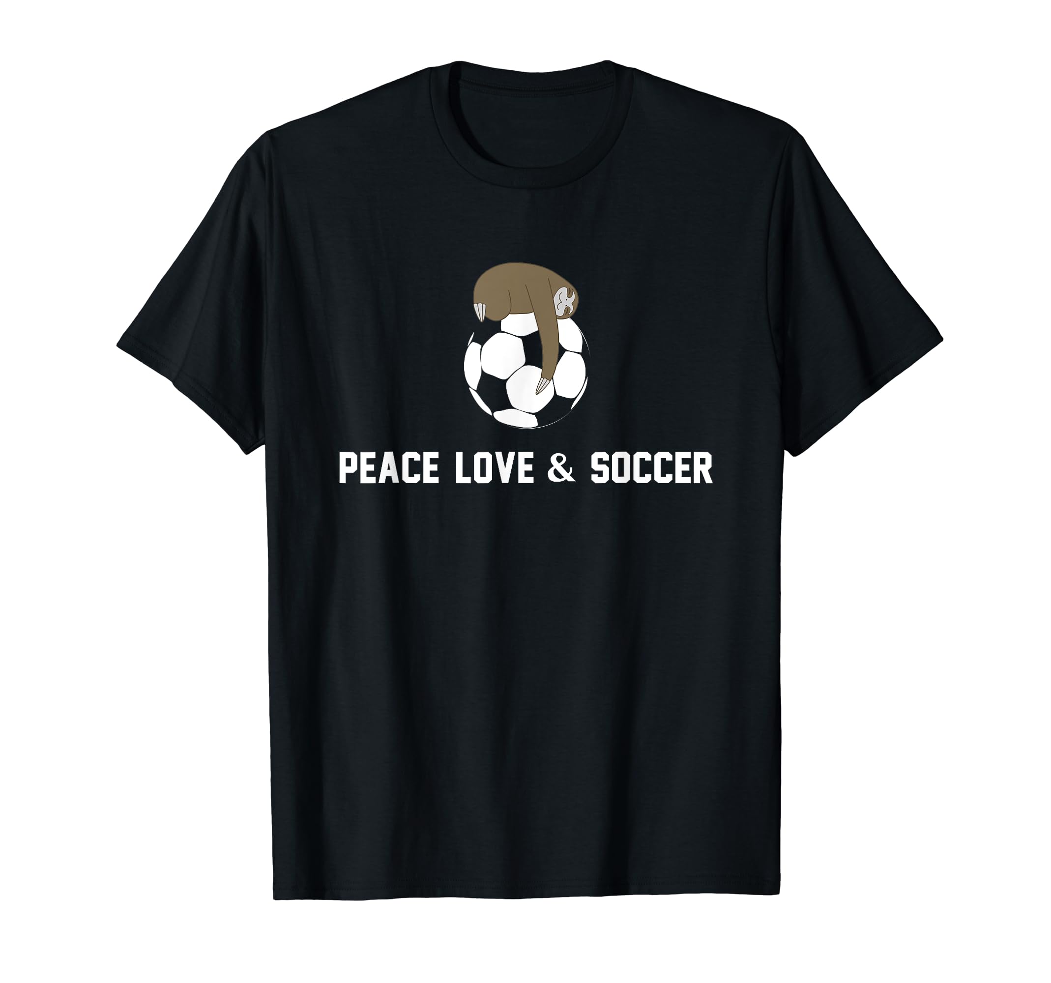 Soccer Sloth Peace Love Team Gift T-Shirt - Streetwear Style for Adults