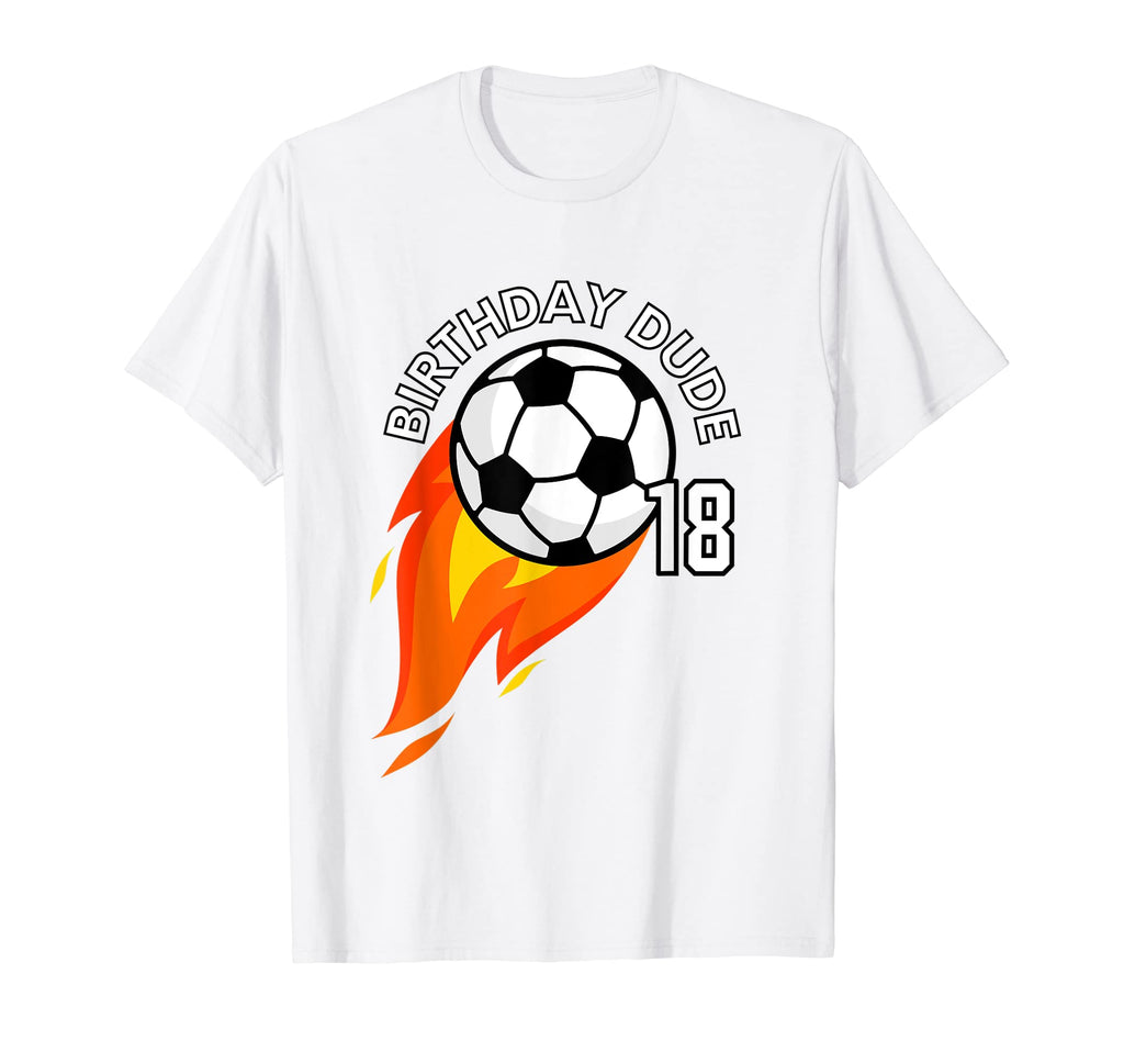18 Year Old 18Th Birthday Dude Flame T-Shirt - Minimalist Print Men Women