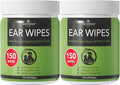NOVEHA - Dog Ear Cleaner Wipes, Daily Ear Cleaner for Dogs & Cats - Stop Ear Itching with Aloe, Eucalyptus & Witch Hazel Ear Wipes for Dogs - for Odor Control, Dirt and Wax Removal, Unscented (300 Ct)
