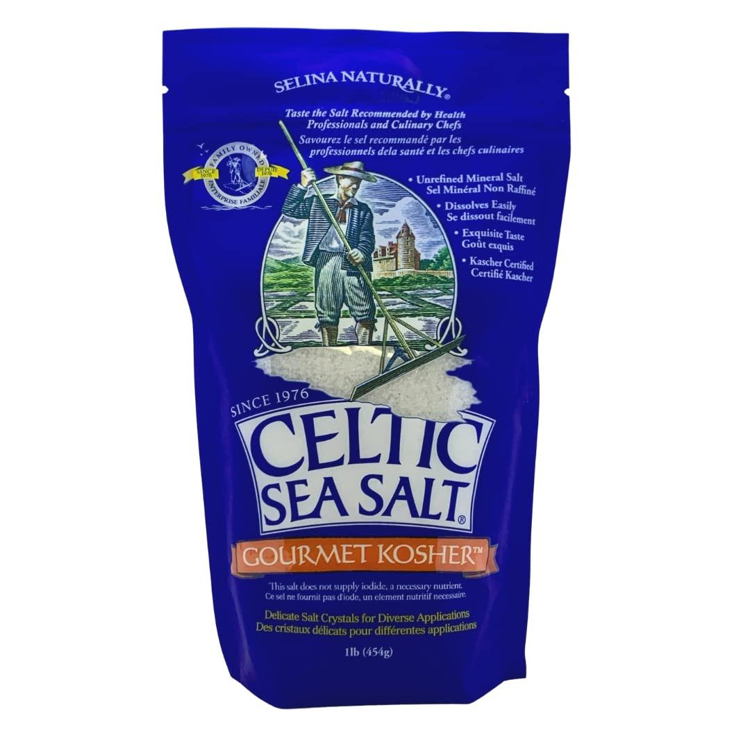 Bulk Pack of 6, Celtic Sea Salt Gourmet Kosher Salt 1 Lb