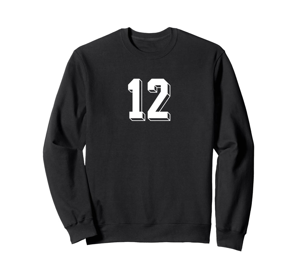 Number 12 80S 90S Soccer Team Sweatshirt - Fun Novelty Design Unisex