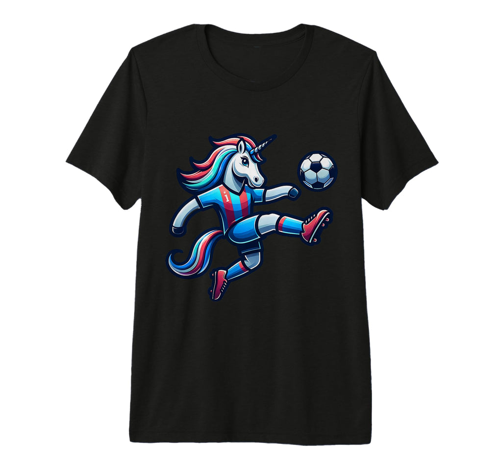 Footballer Unicorn Fans Soccer Team T-Shirt - Graphic Print Unisex