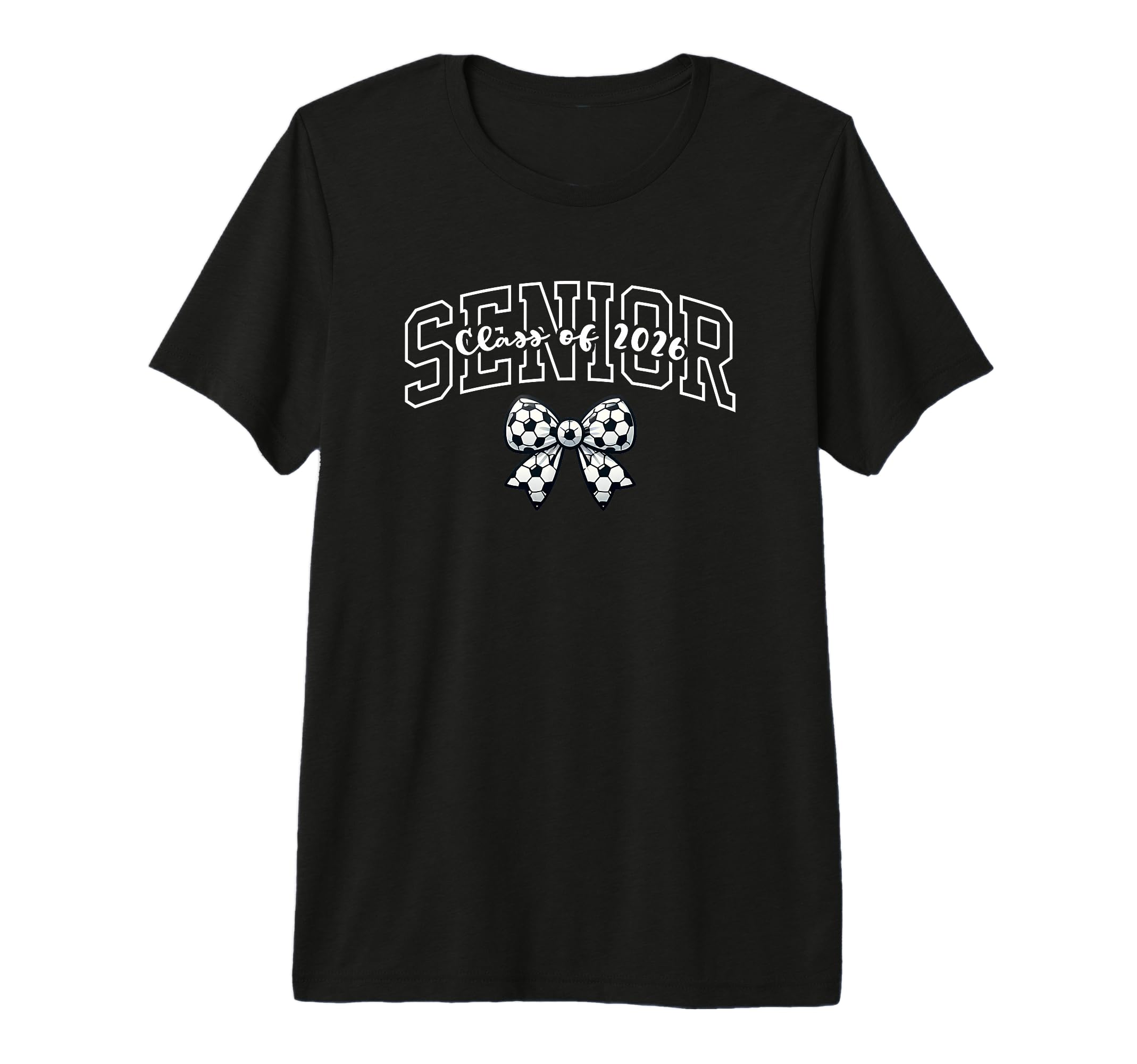 Senior Class 2026 Soccer Coquette Bow T-Shirt - Novelty Apparel Men Women