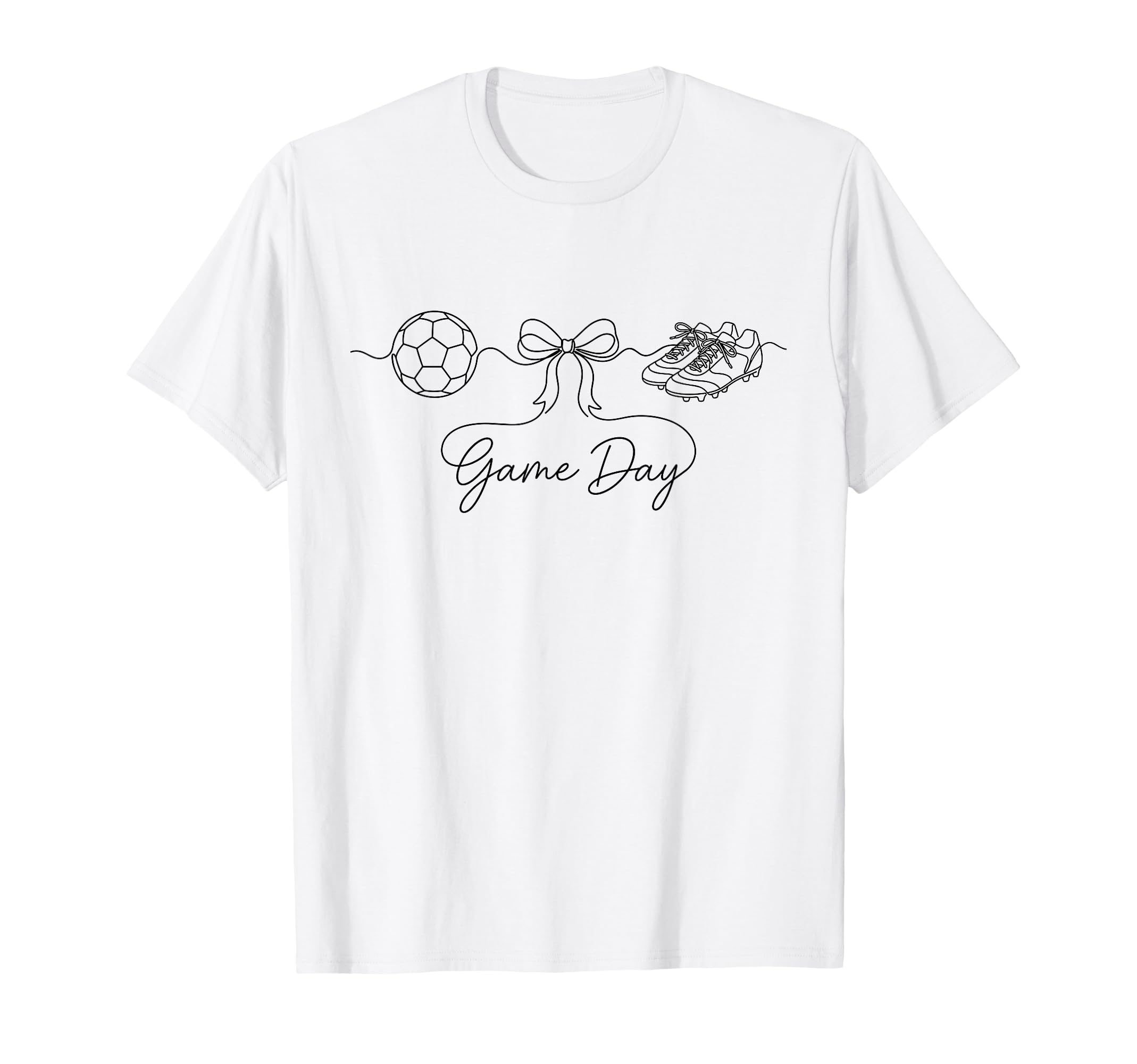 Game Day Soccer Mom Ball Bow Cleats T-Shirt - Trendy Graphic Men Women