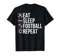 Football Player Eat Sleep T-Shirt - Casual Everyday Wear for Adults