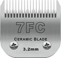 Detachable Pet Dog Clipper Blades, Compatible with Size-7FC Cut Length 1/8"(3.2mm), Most Oster A5, KM Series Clippers,Made of Stainless Steel Blade 1Pack