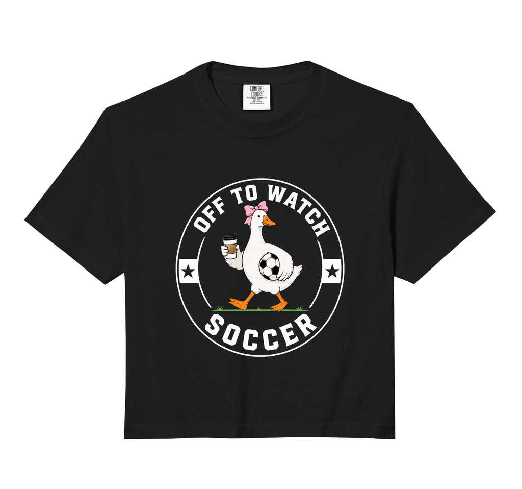 Off To Watch Soccer Funny Silly T-Shirt - Casual Everyday Wear Men Women
