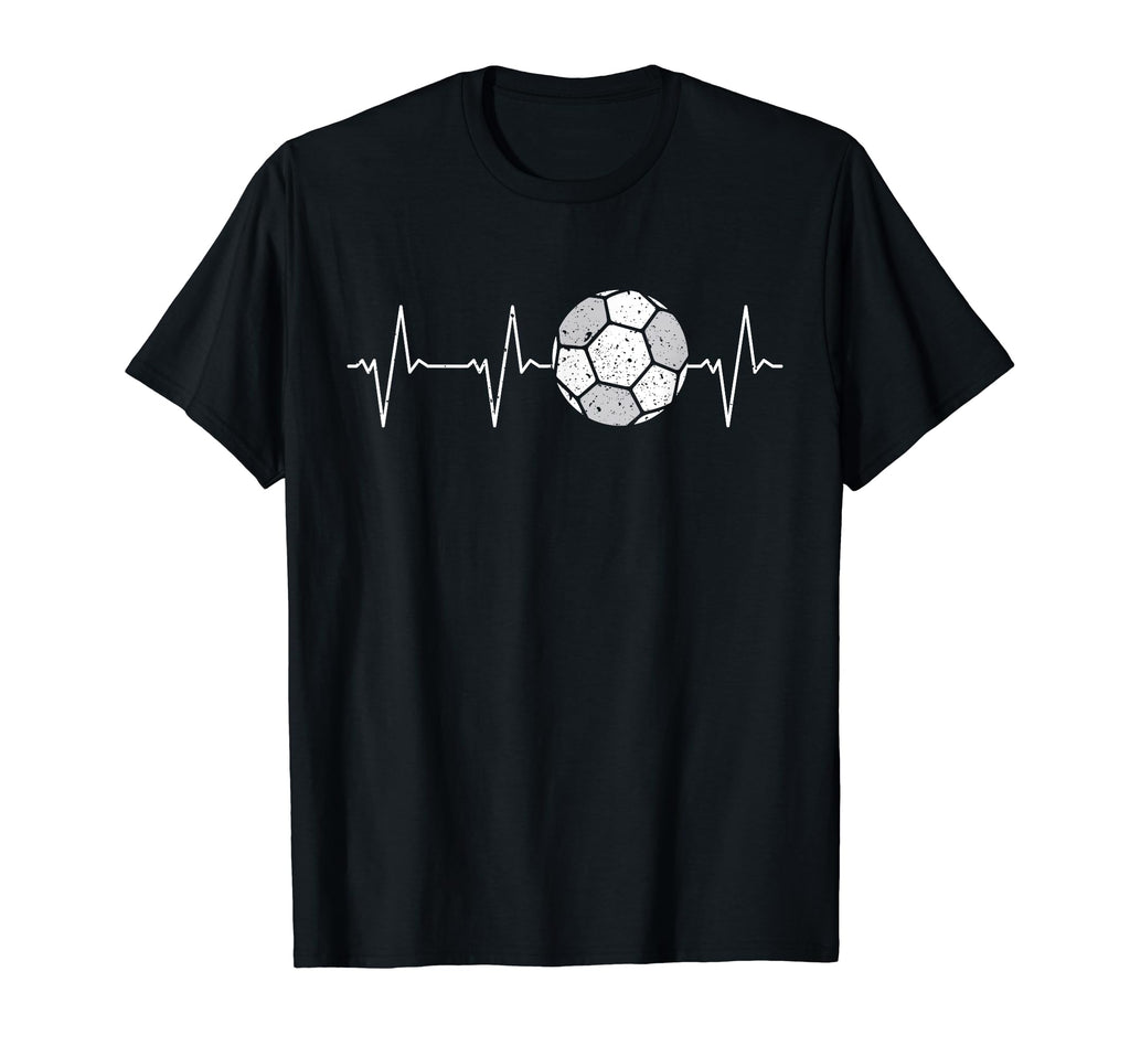 Soccer Heartbeat Ball Ekg Pulse T-Shirt - Fun Novelty Design for Adults