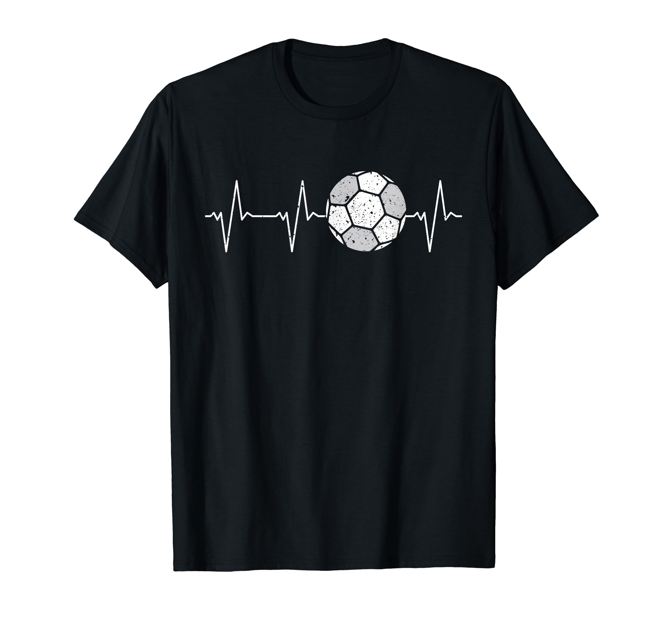 Soccer Heartbeat Ball Ekg Pulse T-Shirt - Fun Novelty Design for Adults