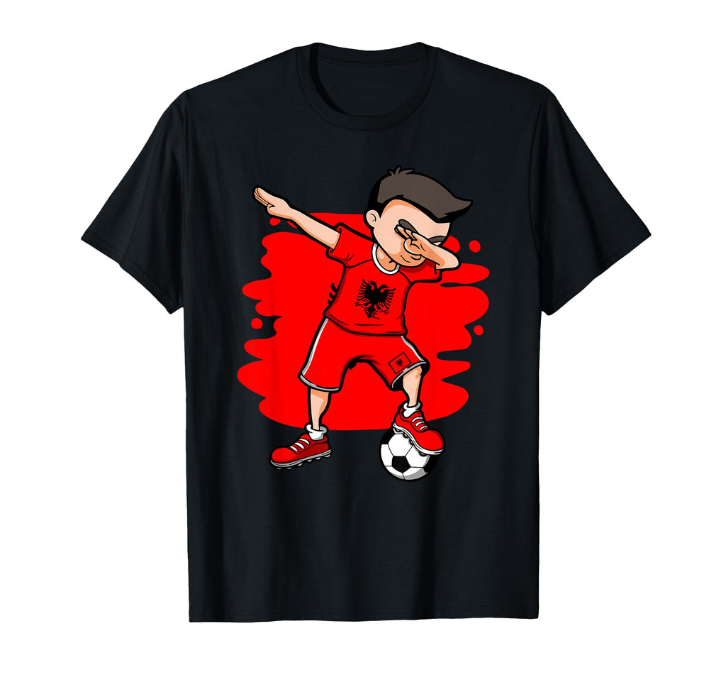 Dabbing Soccer Albania Jersey Albanian T-Shirt - Trendy Graphic Unisex