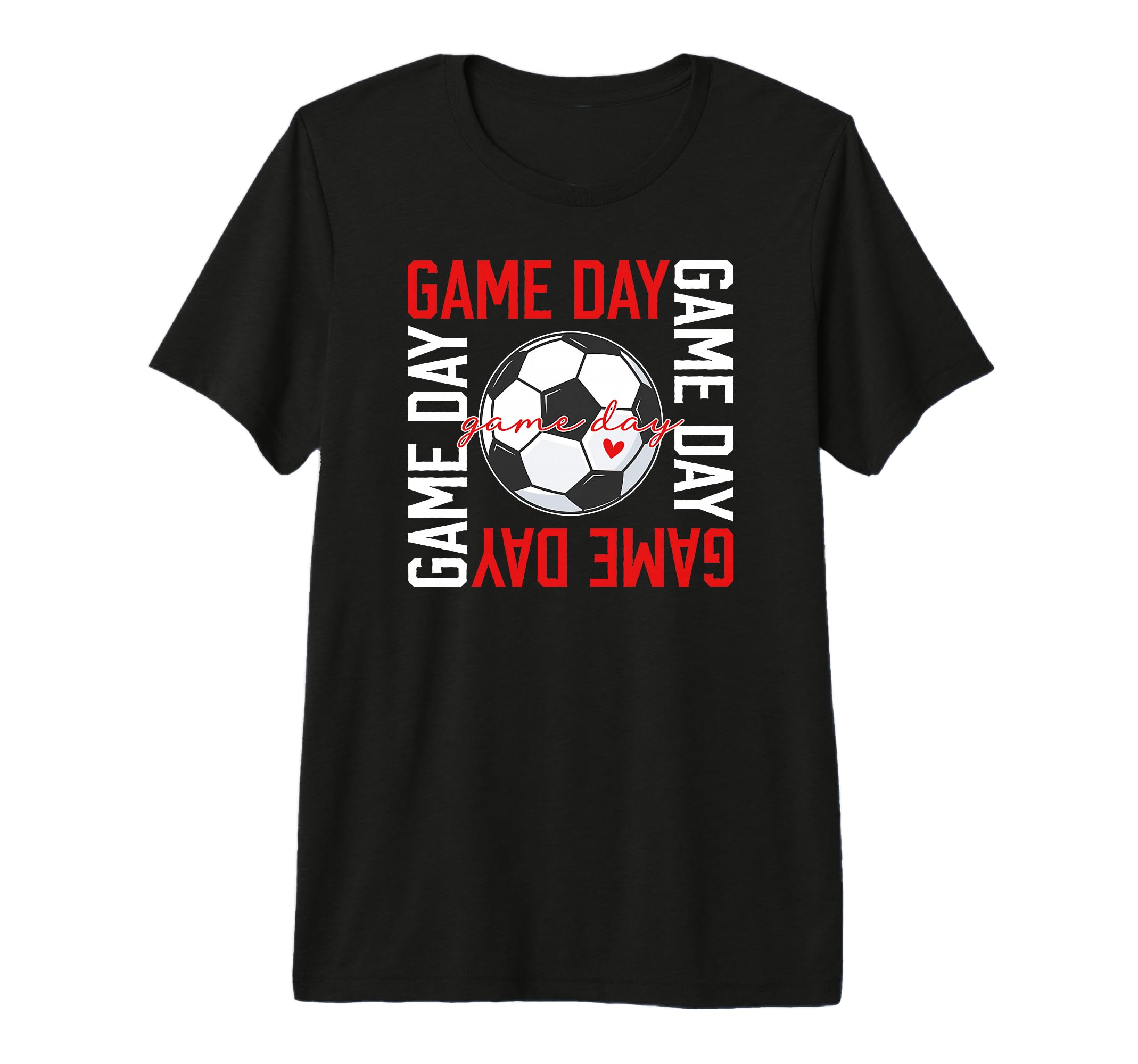 Game Day Soccer Heart Soccer Game Day T-Shirt - Novelty Apparel Men Women