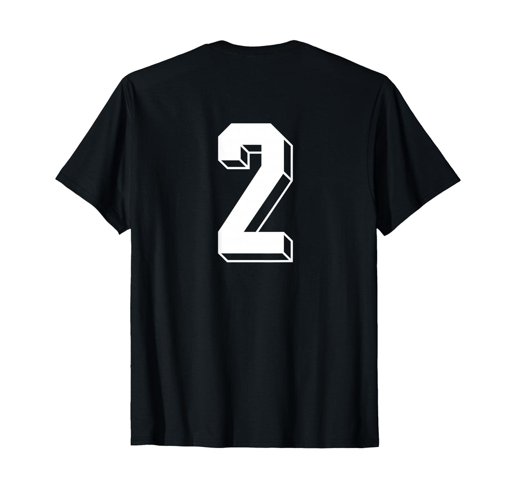 Number 2 Backside 80S 90S Team Jersey T-Shirt - Minimalist Print Men Women