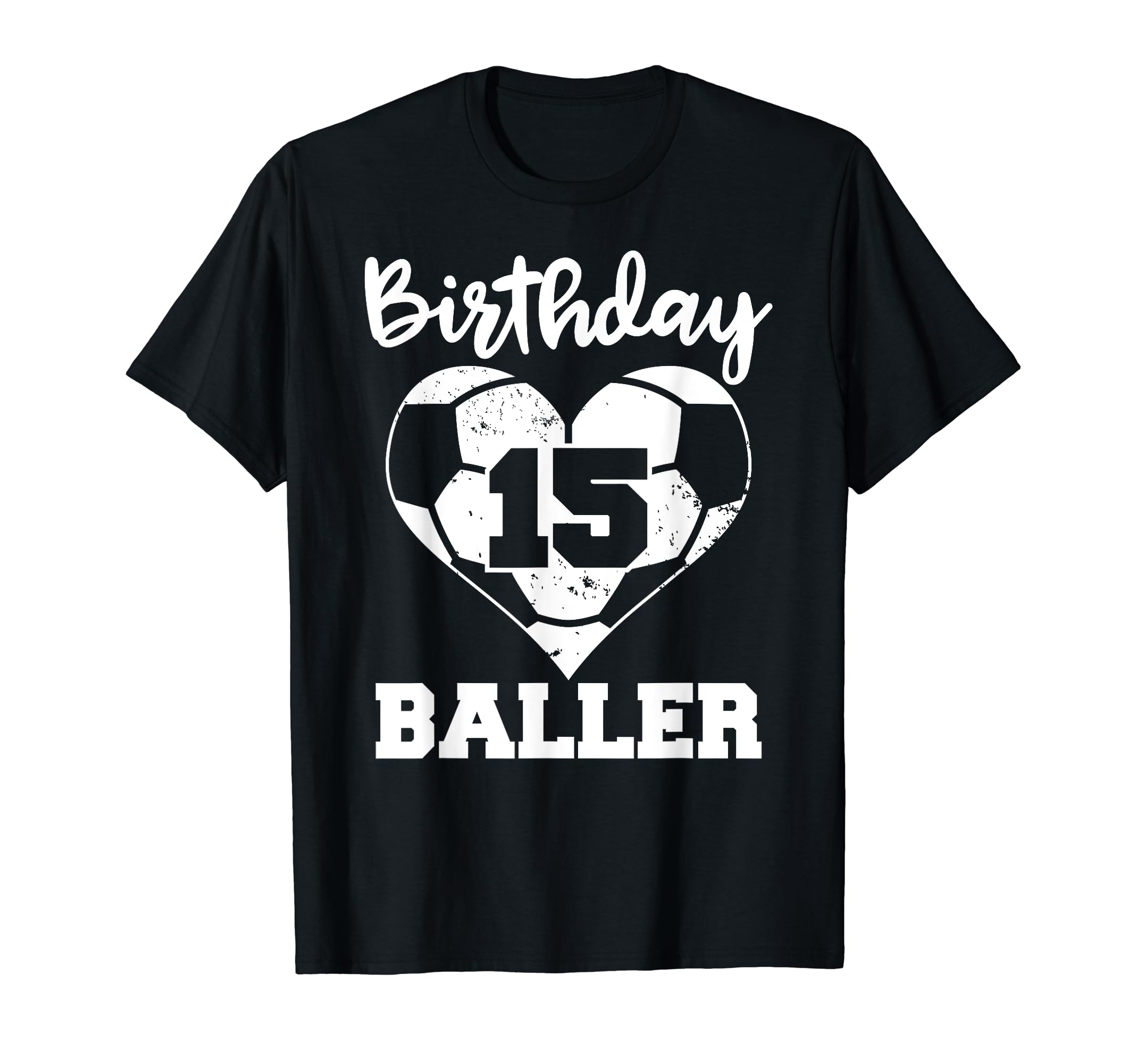 15Th Birthday Baller Funny 15 Year T-Shirt - Minimalist Print for Adults