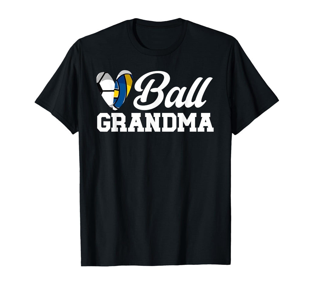 Ball Grandma Heart Volleyball Soccer Grandma T-Shirt - Graphic Print Unisex