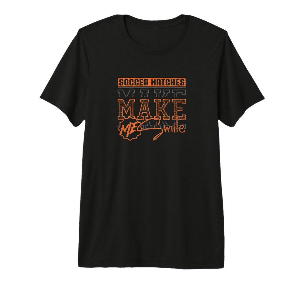Soccer Matches Maike Me Smile Funny T-Shirt - Trendy Graphic Men Women