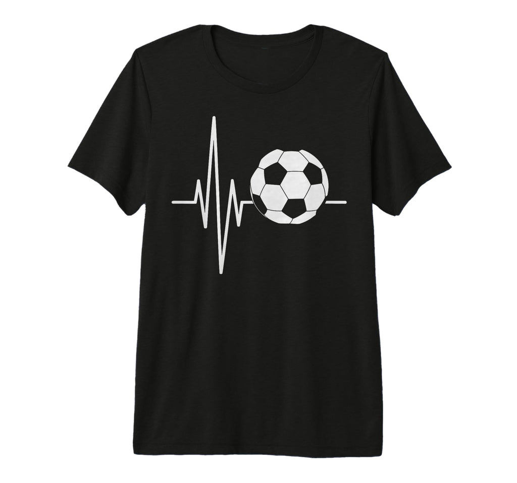 Heartbeat Soccer Player Ball T-Shirt - Casual Everyday Wear Men Women