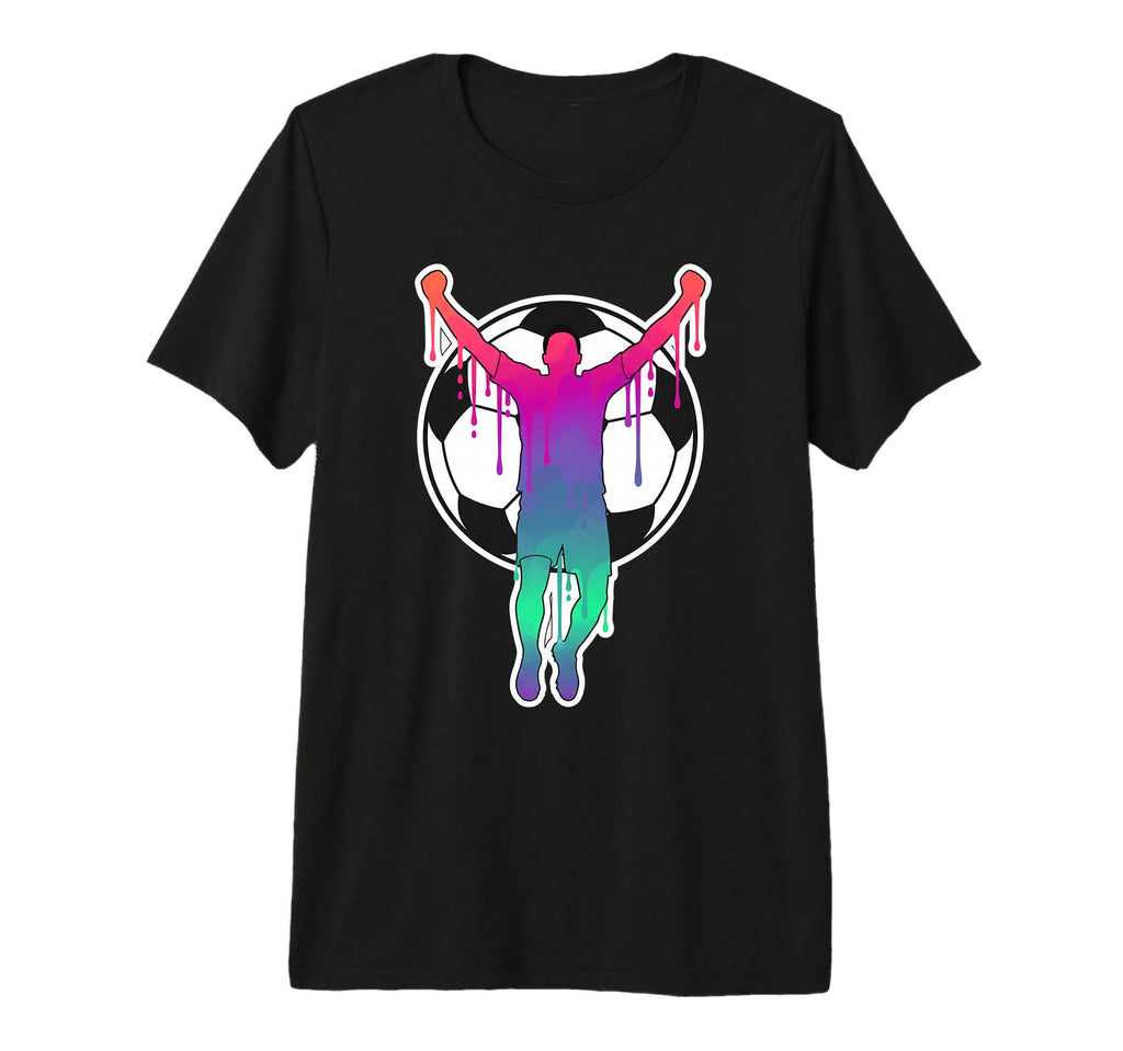 Soccer Player Celebration Silhouette T-Shirt - Custom Art Print Men Women