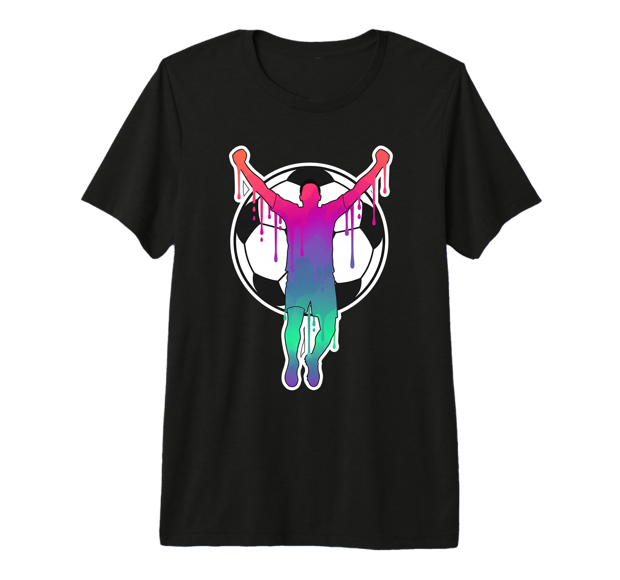 Soccer Player Celebration Silhouette T-Shirt - Custom Art Print Men Women