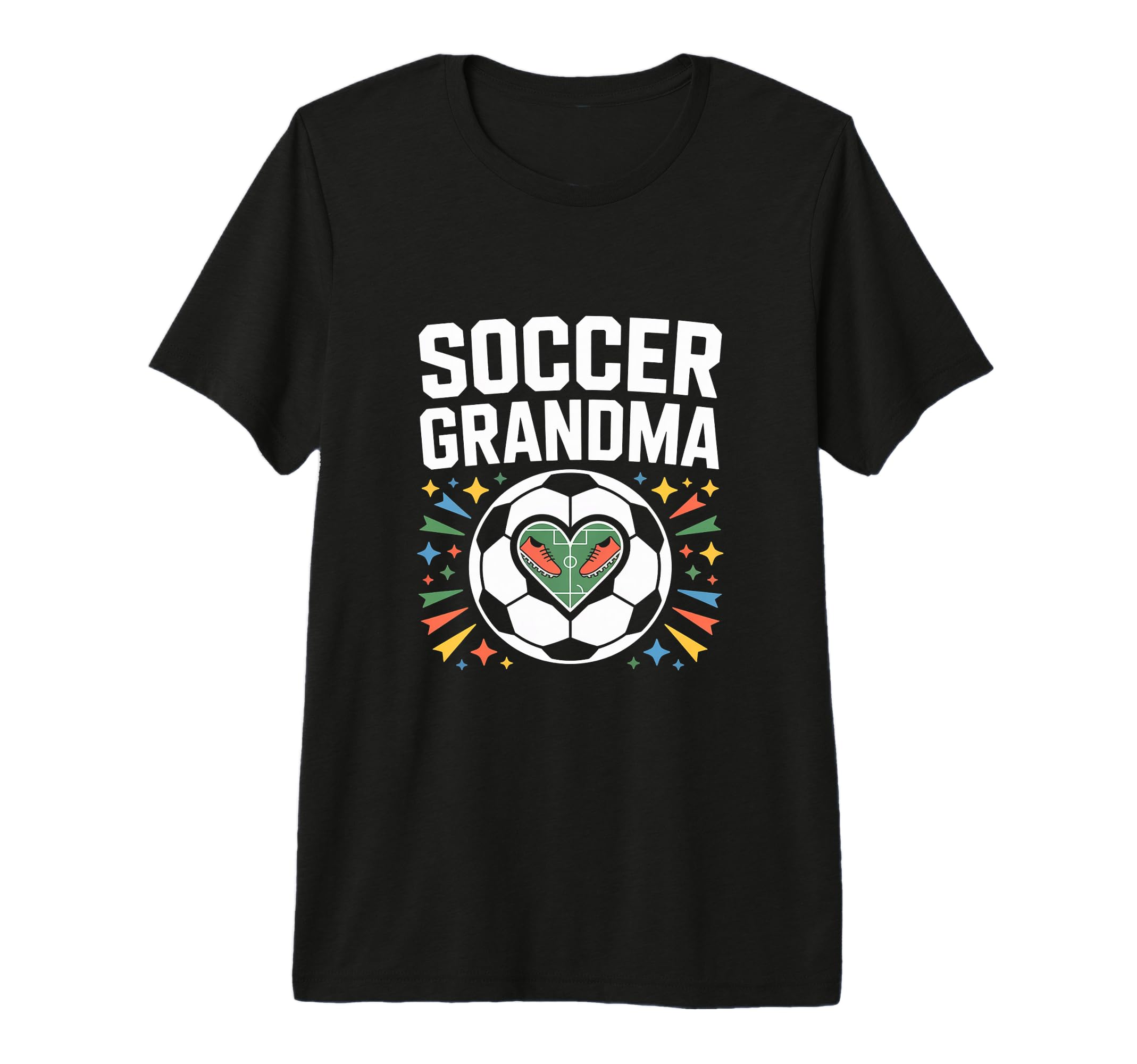 Soccer Grandma Heart Field Cleats Tri T-Shirt - Trendy Graphic for Adults