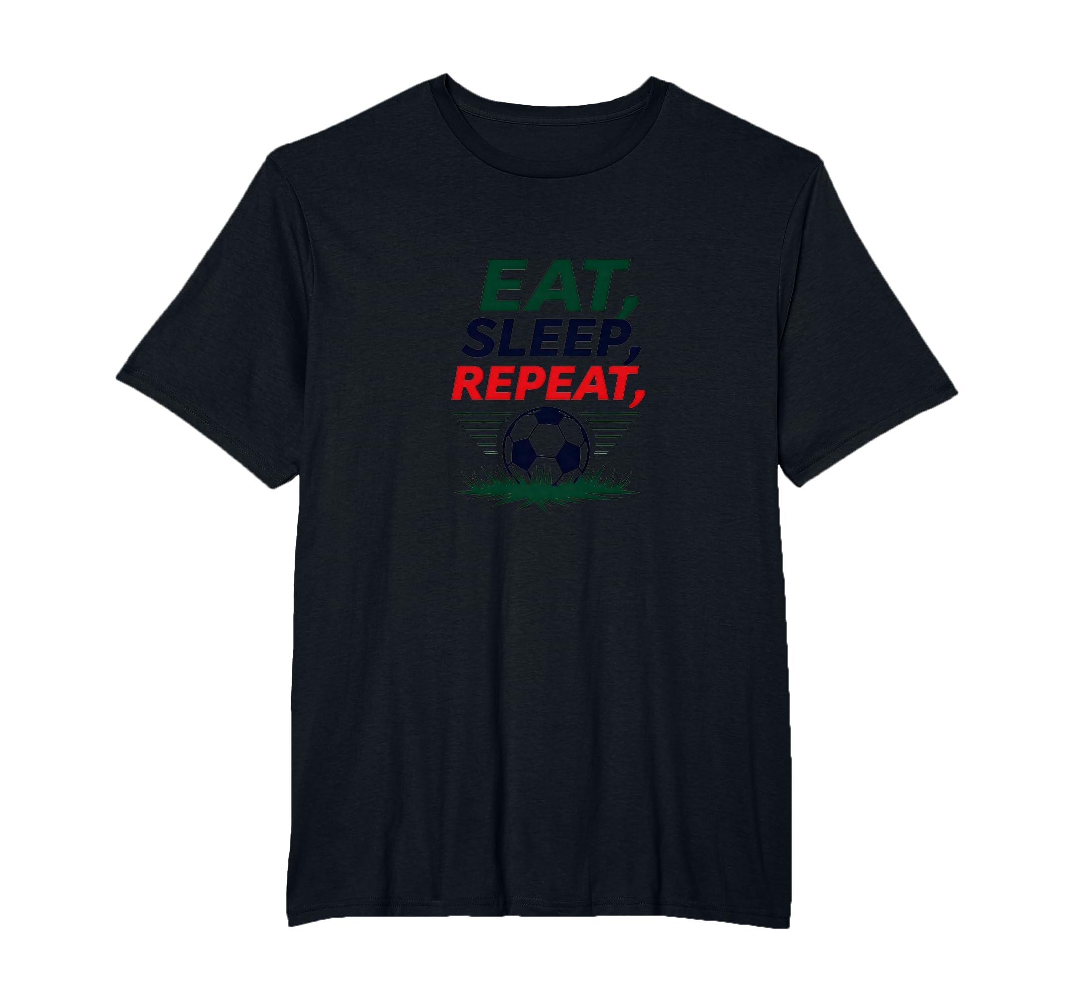 Eat Sleep Soccer Repeat Funny T-Shirt - Aesthetic Graphic for Adults