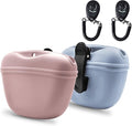 AUDWUD Silicone Dog Treat Pouch,With Dog Training Clicker,Clip on Portable Training Container,Convenient Magnetic Buckle Closing and Waist Clip